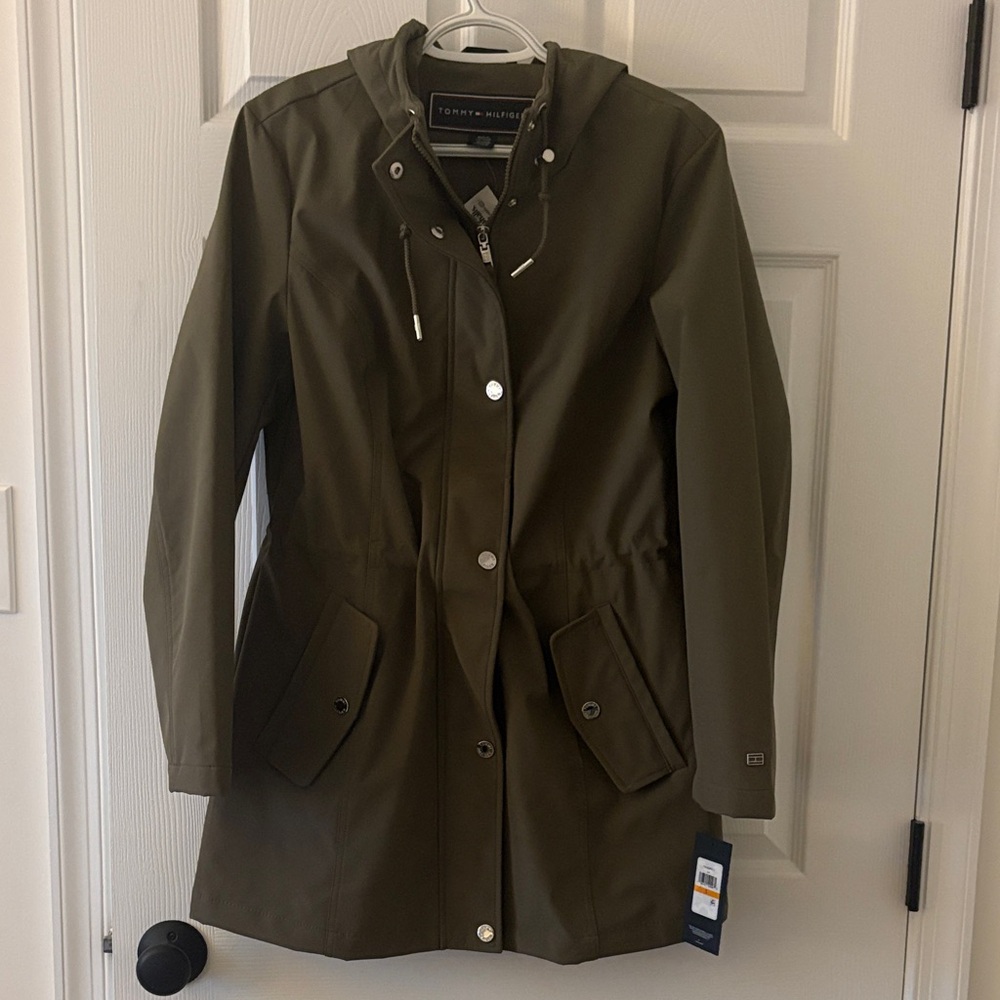 Tommy Hilfiger Women's Green Utility / Rain Jacket